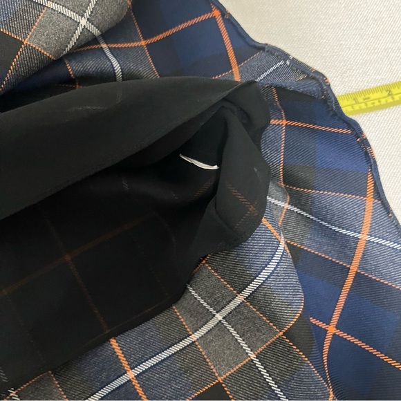 Zara Plaid Asymmetrical Ruffle Top Back Zip Preppy Modern Size XS **Has Flaw - Picture 10 of 15